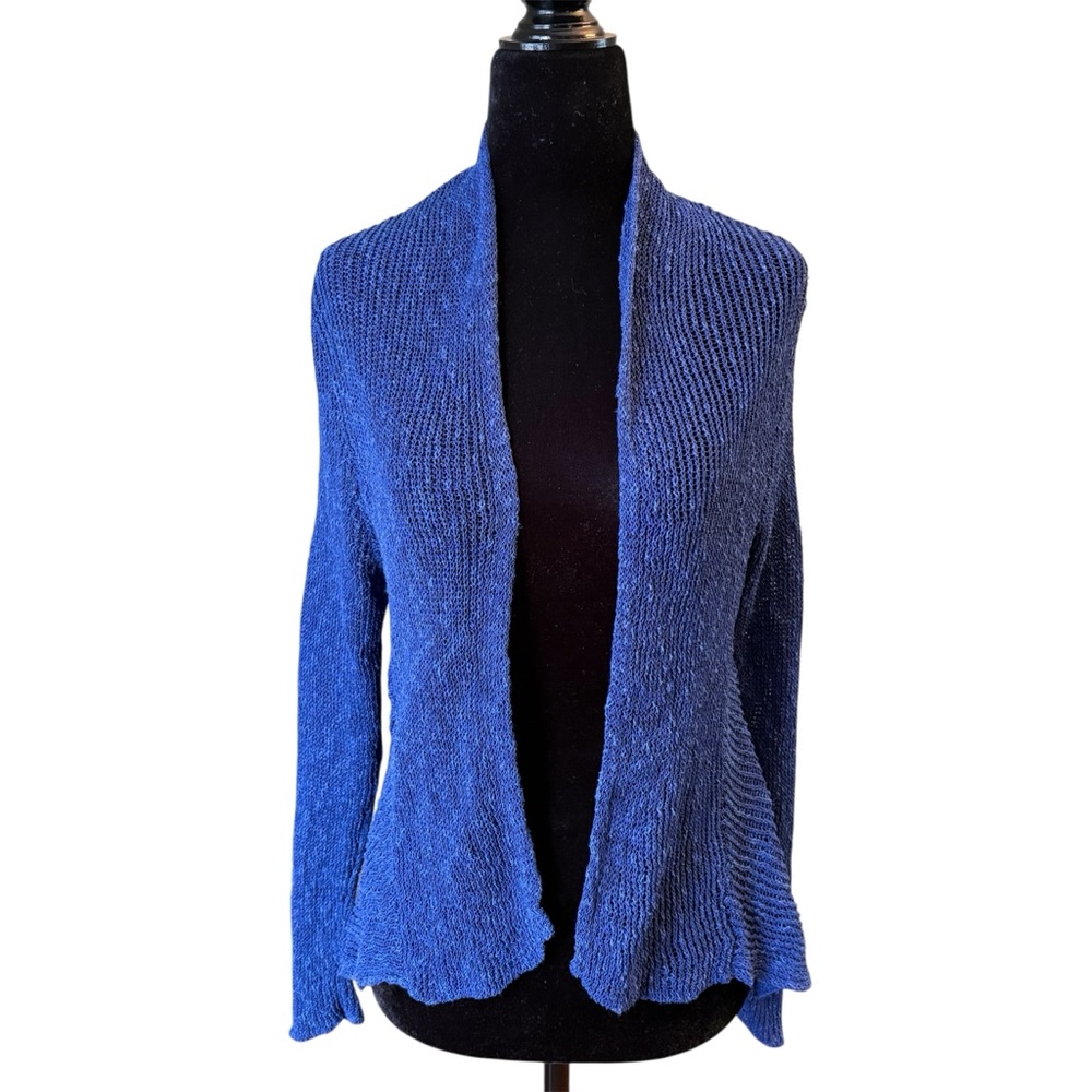 Eileen Fisher open linen blend cardigan size small